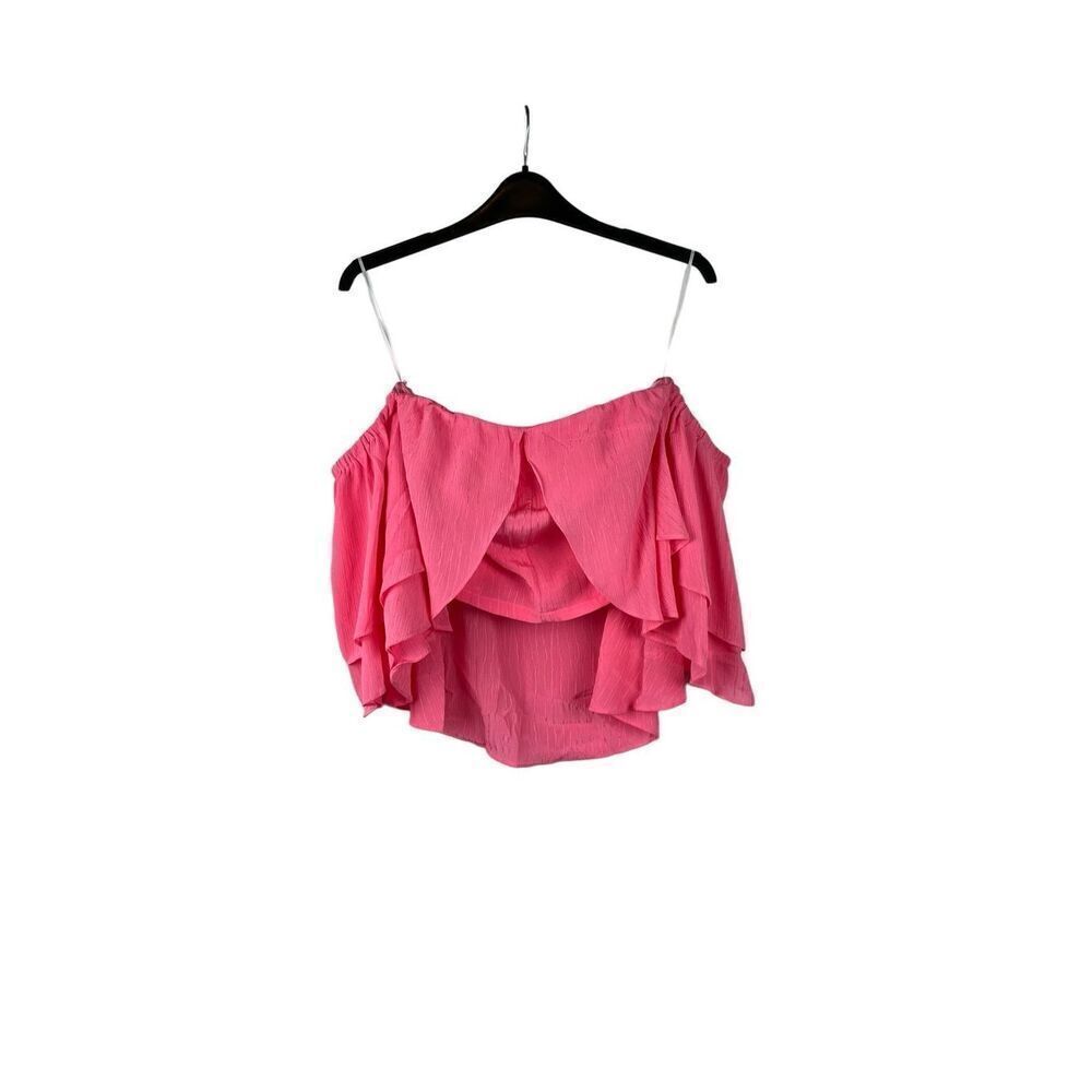 NWT Why Dress Pink Layered Off The Shoulder Crop Top Small